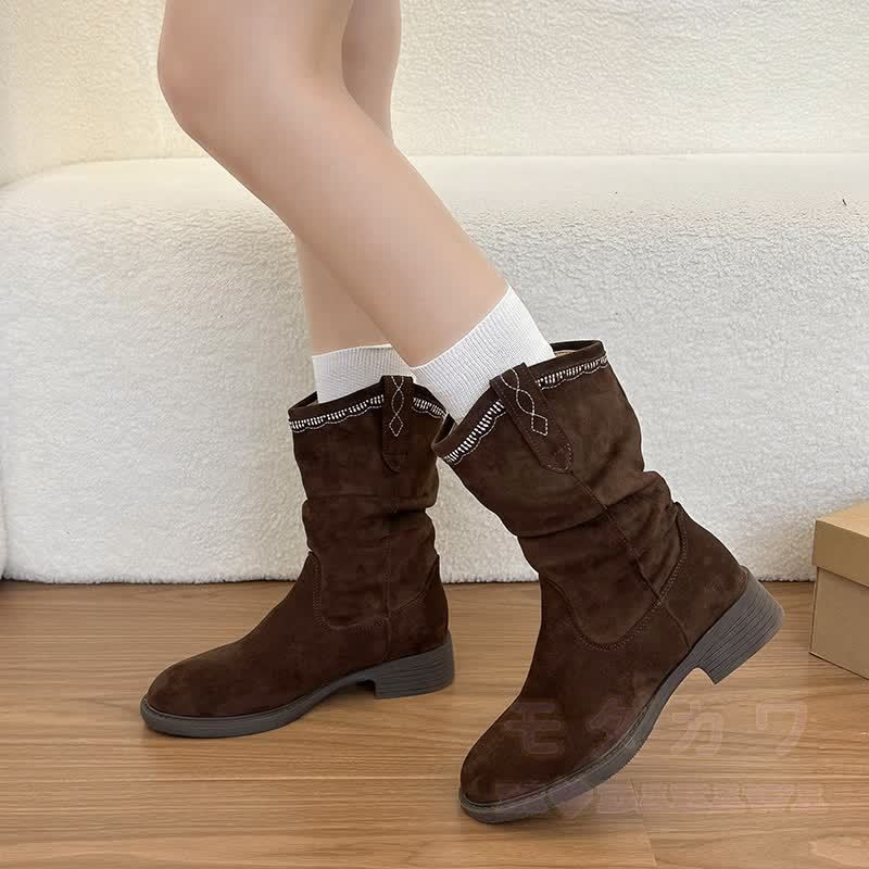 Vintage Suede Fashion Boots - image 1