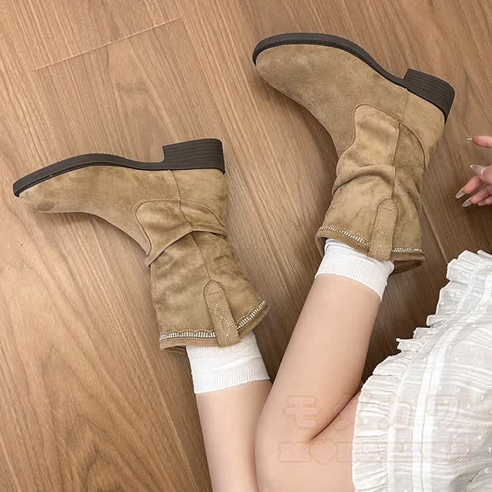 Vintage Suede Fashion Boots - image 4