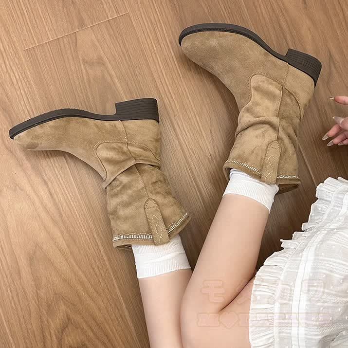 Vintage Suede Fashion Boots - image 4