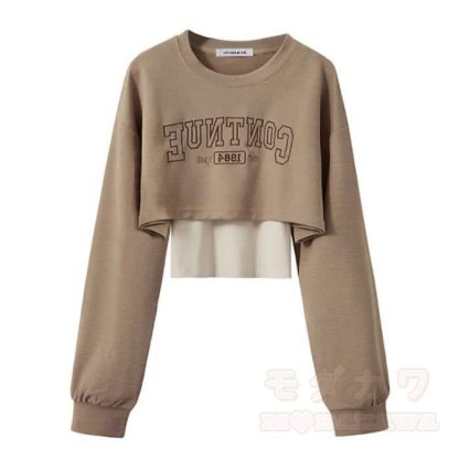 Preppy Long Sleeve Sweatshirt and Vest and Wide Leg Cargo Pants Three Pieces Set - Khaki Sweatshirt+Vest - 2XL - image 5