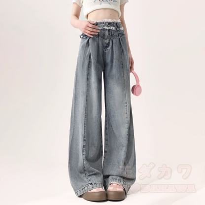 Maillard Hooded Knit Sweater and Shirt and Jeans Three Pieces Set - Pants - XL - image 4