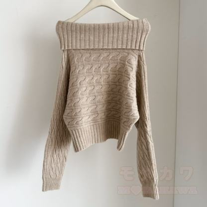 Chic Off Shoulder 3D Floral Knit Top - image 5