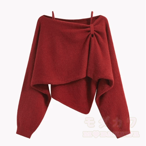Off Shoulder Knit Cover Up with Sweater Cami - image 2