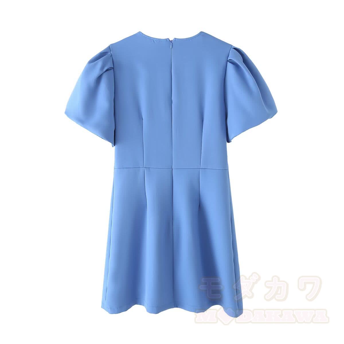 Glamorous Rhinestone Bow Cutout Puff Sleeves Dress - image 3