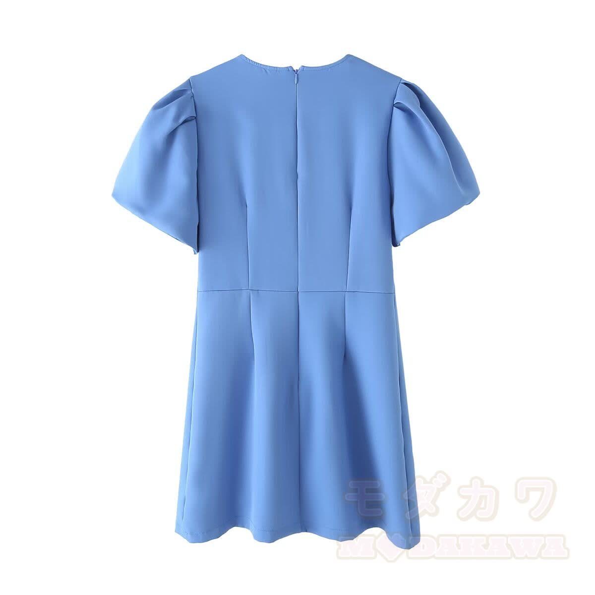Glamorous Rhinestone Bow Cutout Puff Sleeves Dress - image 3