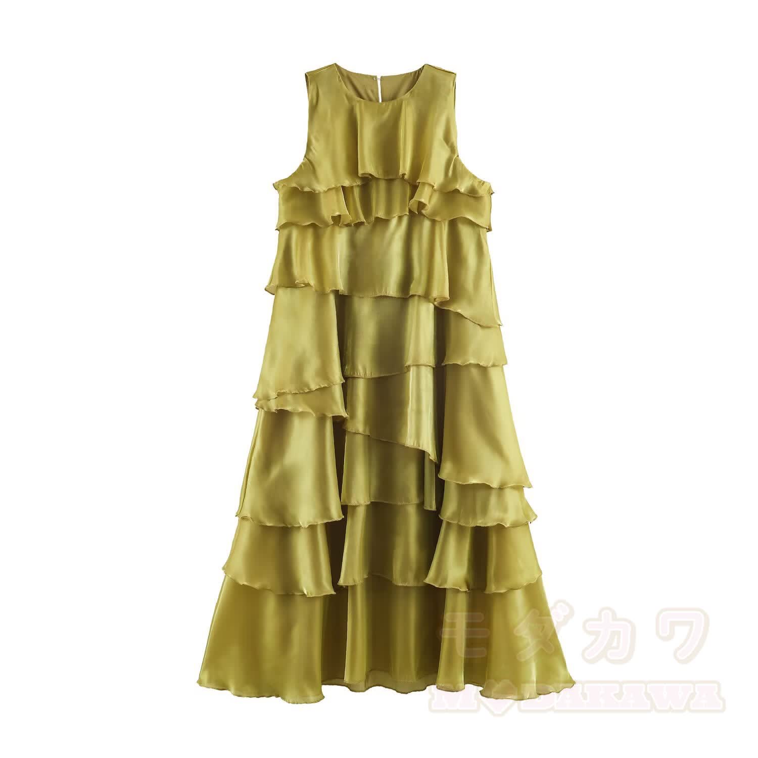 Irregular Layered Ruffle Sleeveless Dress - image 3