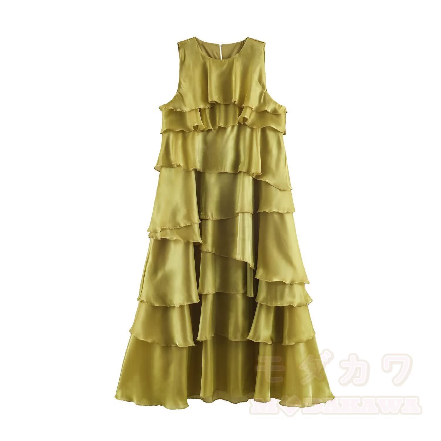 Irregular Layered Ruffle Sleeveless Dress - image 3