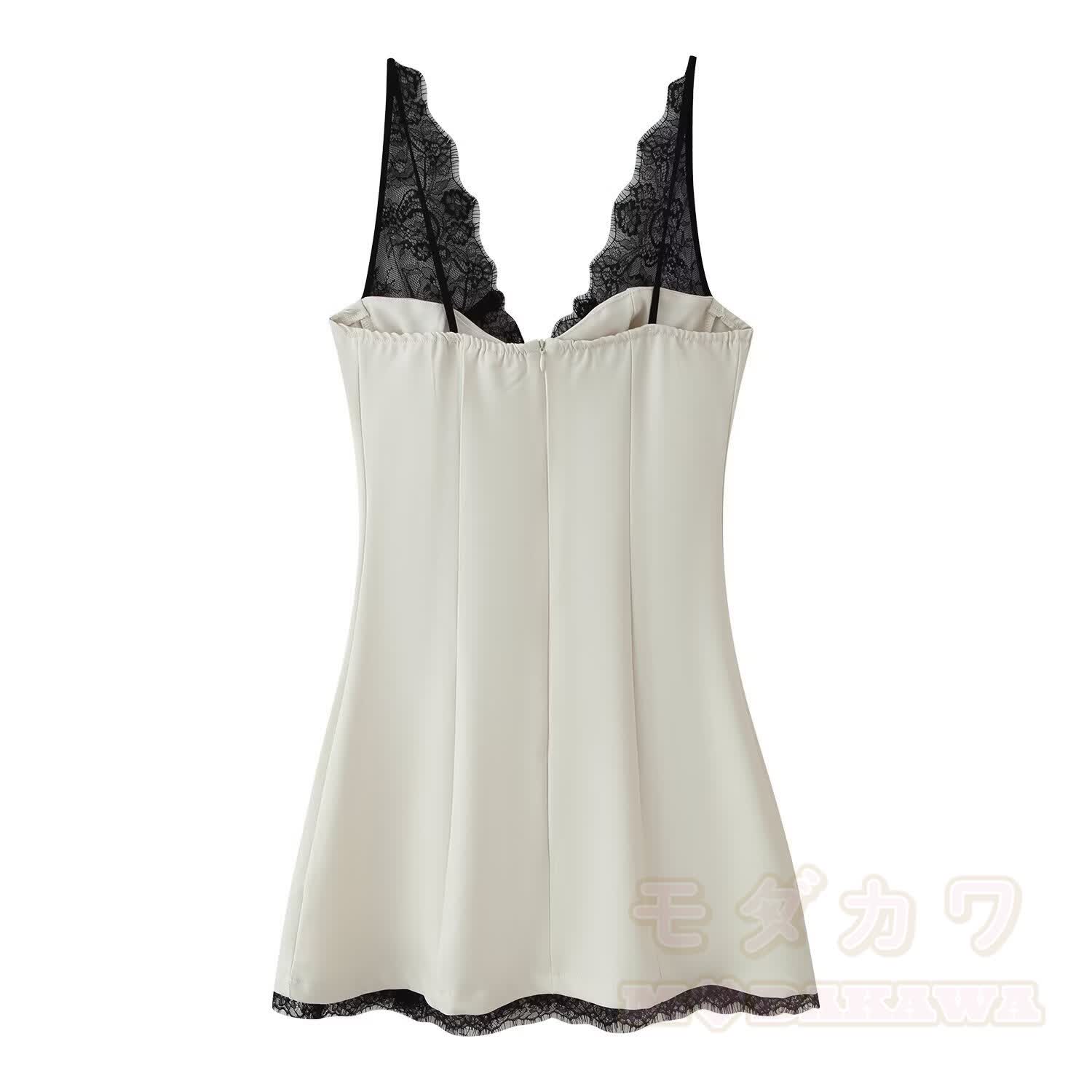 Backless Lace Patchwork Cami Dress - image 3
