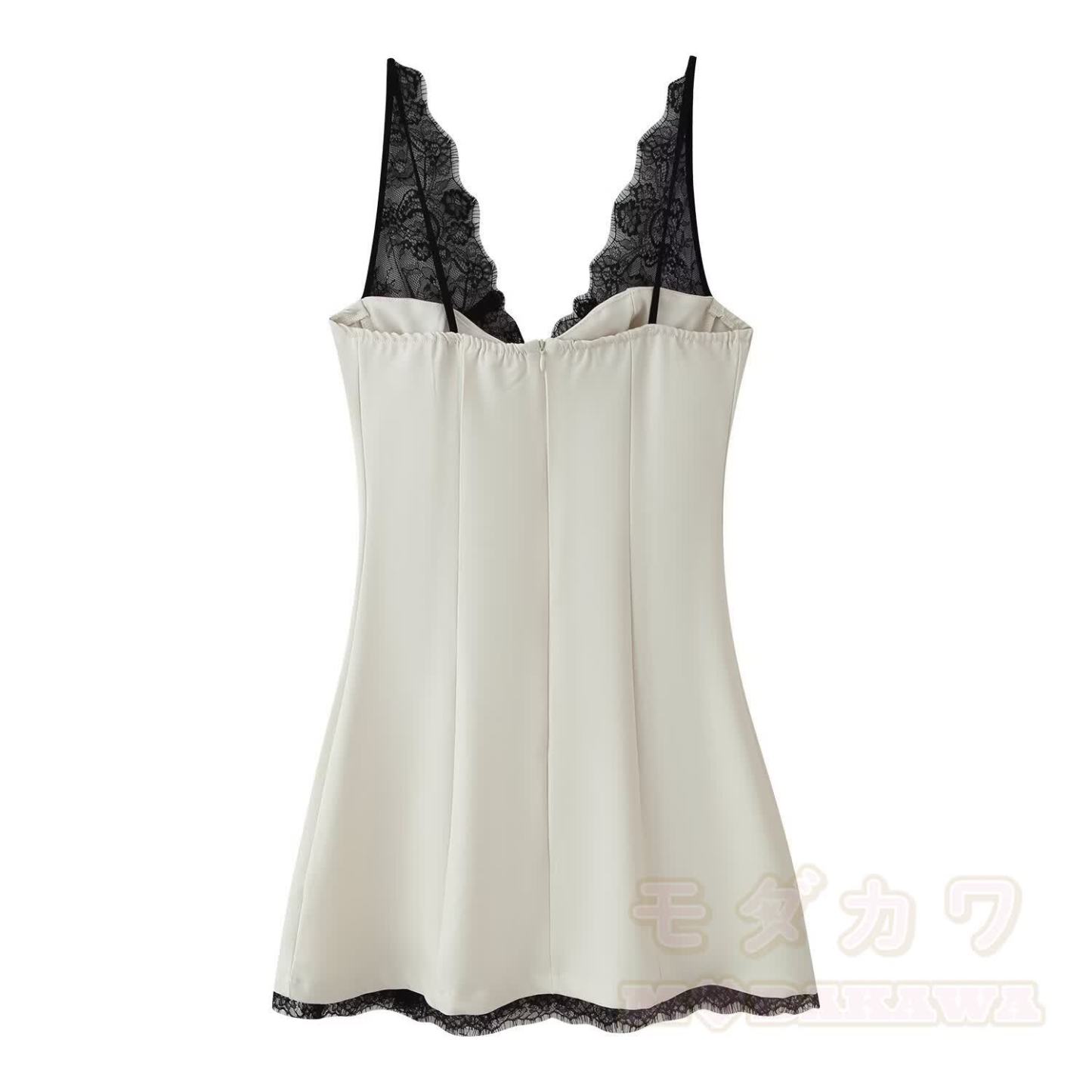 Backless Lace Patchwork Cami Dress - image 3
