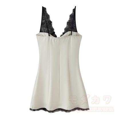 Backless Lace Patchwork Cami Dress - image 3