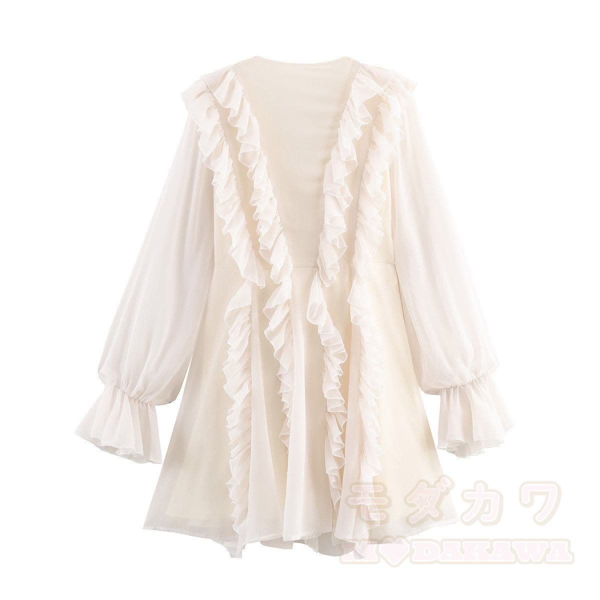 Dreamy Chiffon Ruffle Layered Long Sleeves Dress - image 3