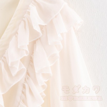 Dreamy Chiffon Ruffle Layered Long Sleeves Dress - image 5