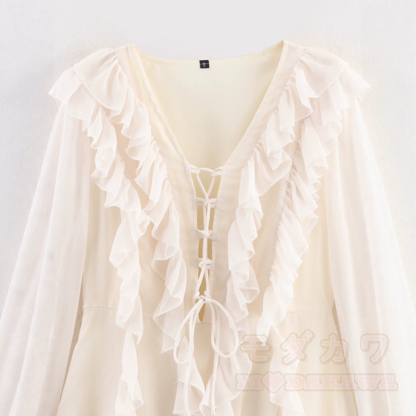 Dreamy Chiffon Ruffle Layered Long Sleeves Dress - image 4
