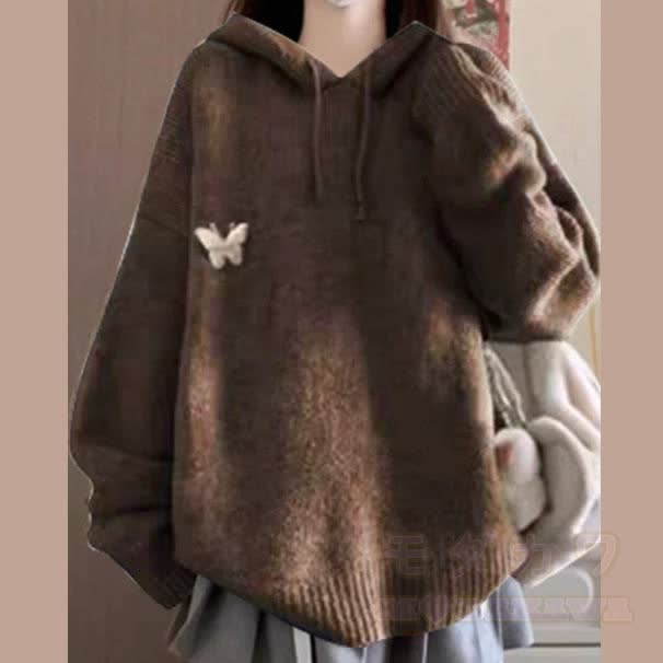 Maillard Hooded Knit Sweater and Shirt and Jeans Three Pieces Set - Sweater - XL - image 2