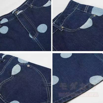 Vintage Large Polka Dot Denim Jeans - image 4