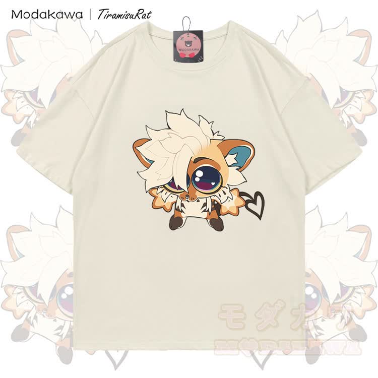 MODAKAWA X TiramisuRat Cute Rat Graphic 100% Cotton T-shirt - Light Beige - 5XL - image 3