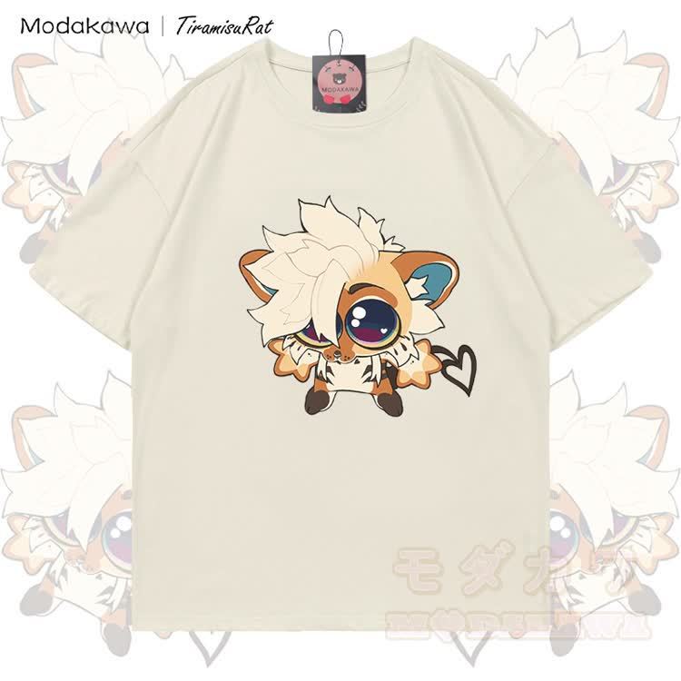 MODAKAWA X TiramisuRat Cute Rat Graphic 100% Cotton T-shirt - Light Beige - 5XL - image 3