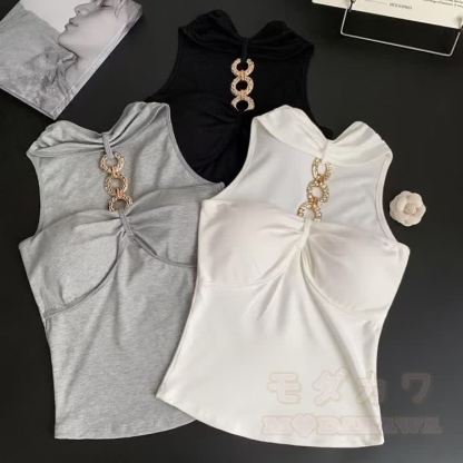 Gold Ring Halter Tube Top - image 10