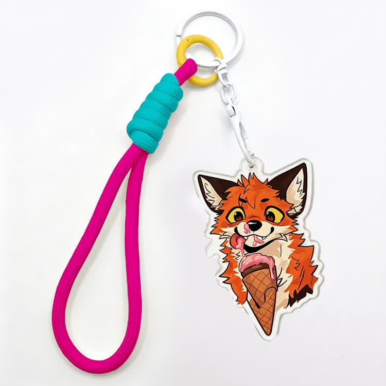 MODAKAWA X atka Ice-cream Fox Keychain Birthday Gift - Dark Purple - image 8