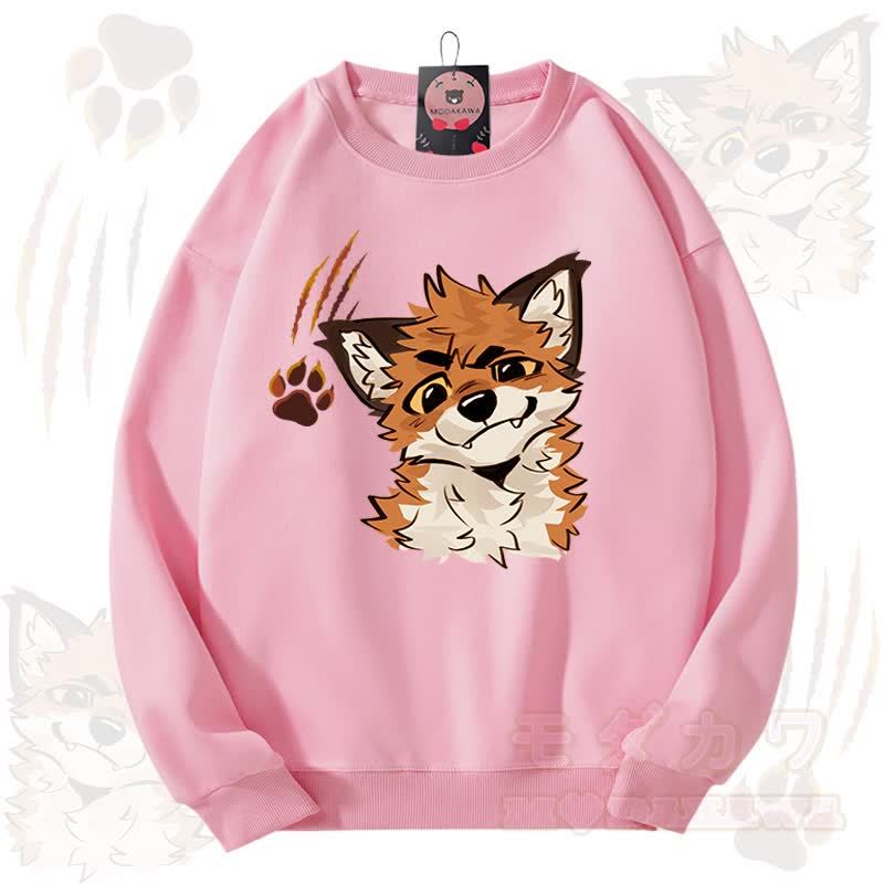 MODAKAWA X atka Fox Graphic Unisex Sweatshirt - Pink - 3XL - image 7