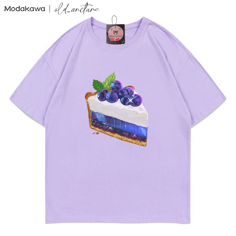 MODAKAWA X  old_arcture Blueberry Cake Letter Print T-shirt - Purple - 5XL - image 5