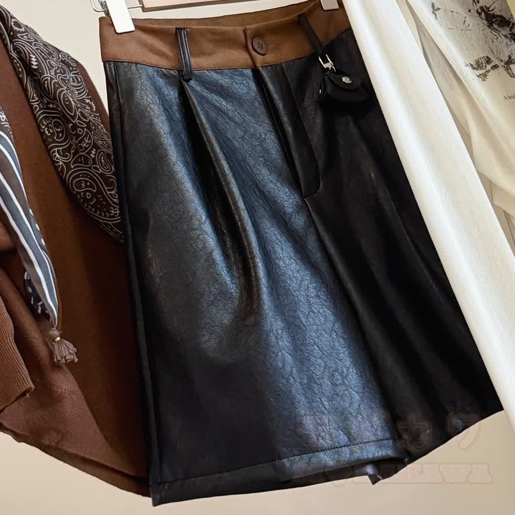 Vintage Faux Leather Wide Leg Shorts - image 7
