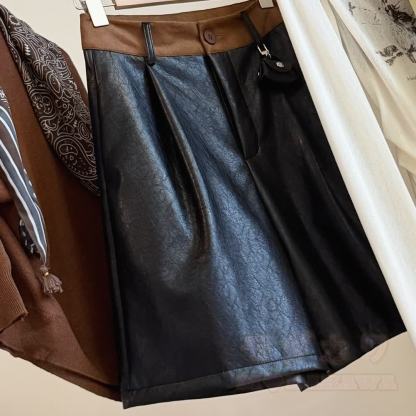 Vintage Faux Leather Wide Leg Shorts - image 7