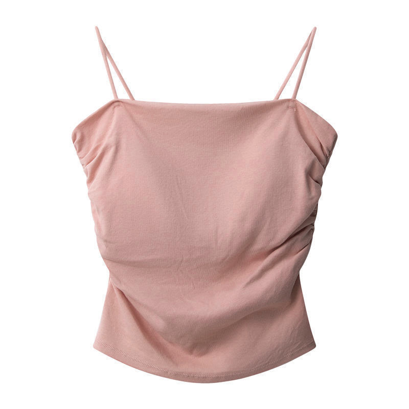 Pure Color Cami Top - Pink - One Size - image 4