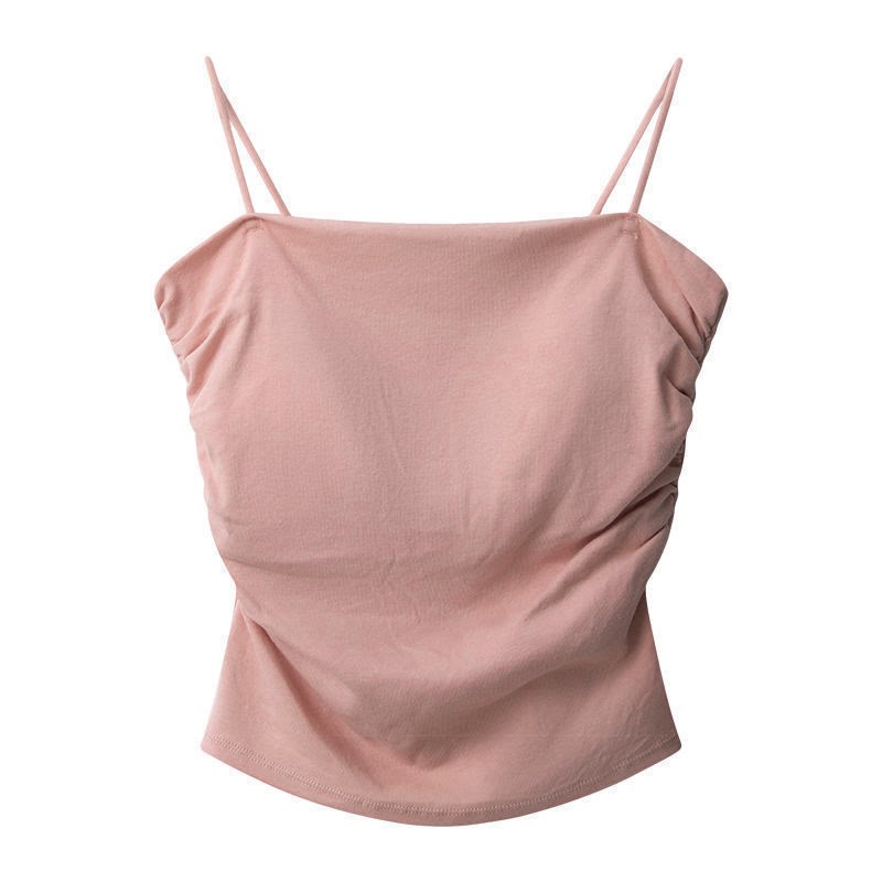 Pure Color Cami Top - Pink - One Size - image 4