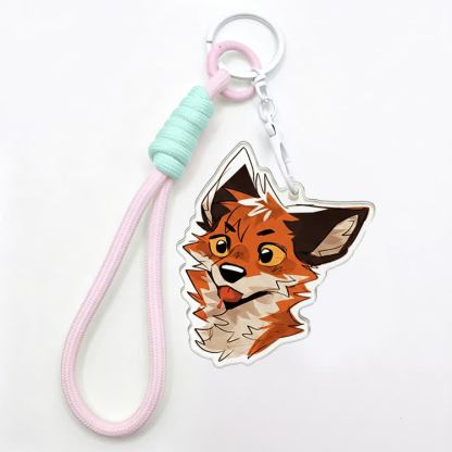MODAKAWA X atka Tongue Out Fox Keychain Birthday Gift - Pink - image 4