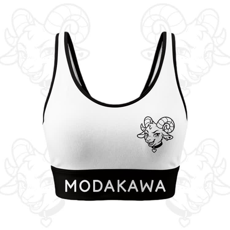 Goat Graphic Crop Tank Sport Top Shorts Modakawa Matching Outfit - White Top - 5XL - image 4