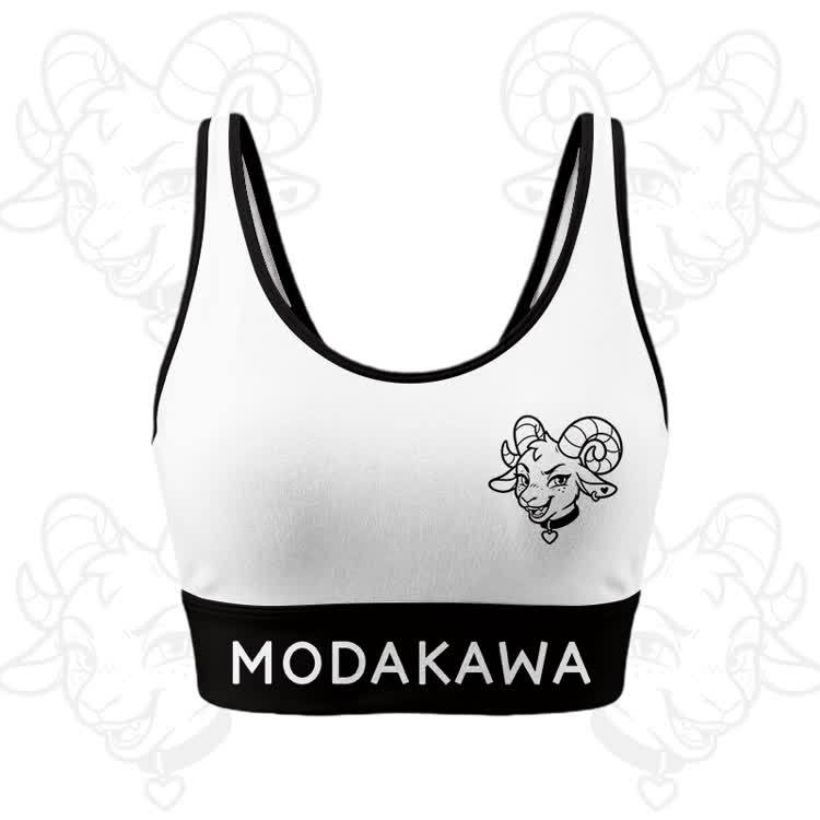 Goat Graphic Crop Tank Sport Top Shorts Modakawa Matching Outfit - White Top - 5XL - image 4