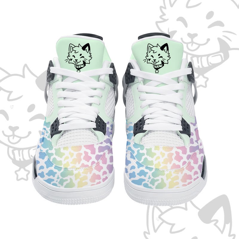 MODAKAWA X popipeko Kitty Gradient Camo Graphic Lace Up Sports Air Cushion Shoes - image 7