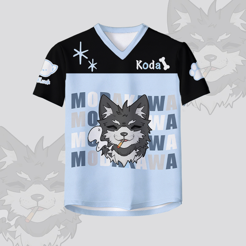 KODA Smoking Puppy Number Graphic Modakawa Vintage Mesh Jersey T-shirt - image 3
