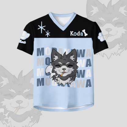 KODA Smoking Puppy Number Graphic Modakawa Vintage Mesh Jersey T-shirt - image 3