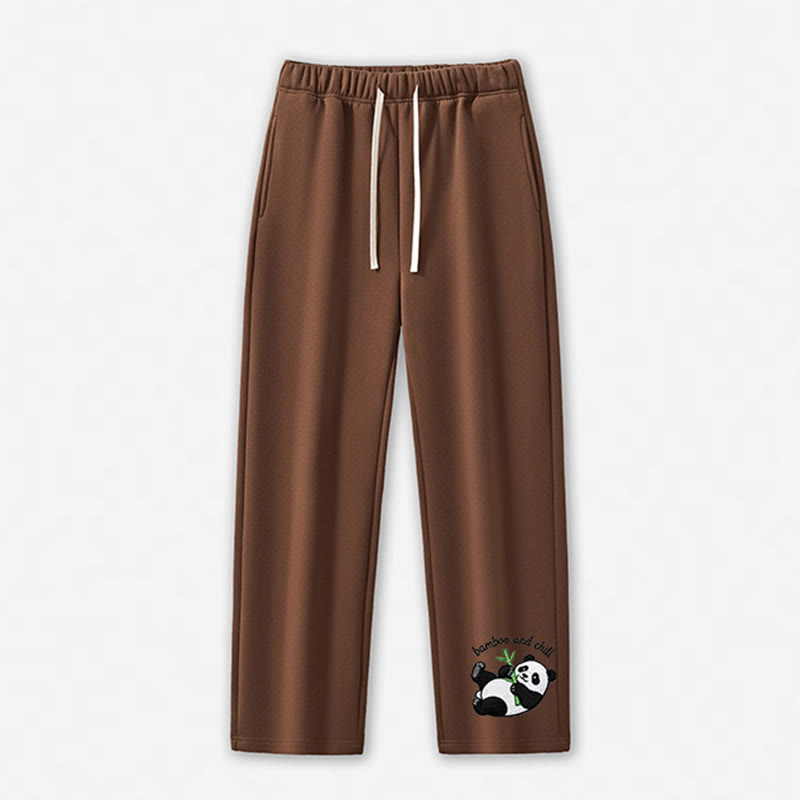 BAMBOO AND CHILL Panda Graphic Casual Pants - Brown - 5XL - image 11
