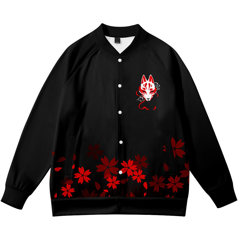 Vintage Sakura Fox Print Causal Jacket   - image 3