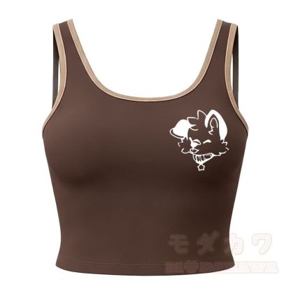 MODAKAWA X popipeko Dog Print Cami Top Split Skort Two Pieces Set - Coffee Top - 2XL - image 14