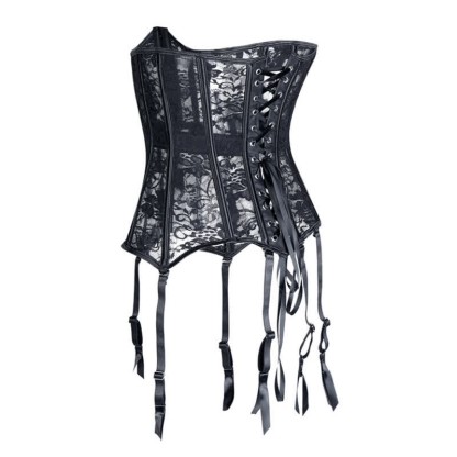 Lace See Through Corset Tops With Garter - image 7