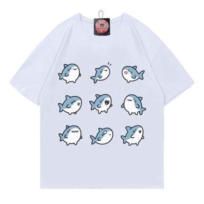 Shark Print Modakawa T-shirt - White - 5XL - image 3