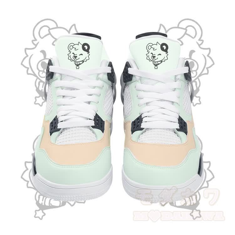 Tongue Out Bear Graphic Modakawa Lace Up Sports Air Cushion Shoes - Green - 48 - image 8