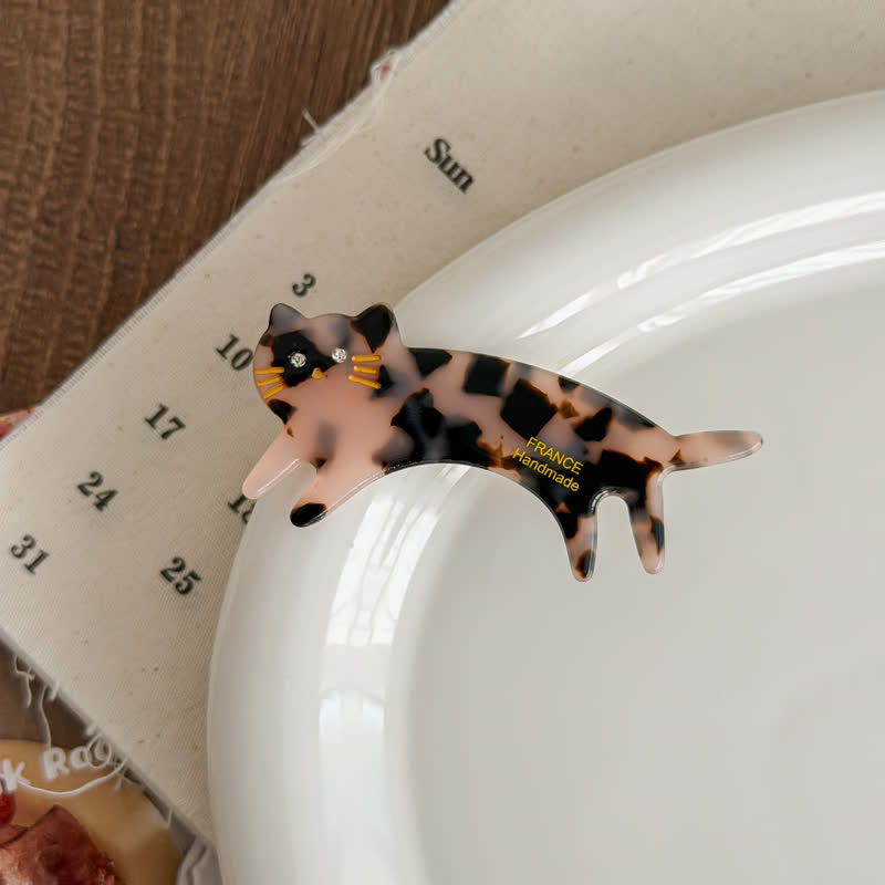Kawaii Cat Design Acrylic Hair Accessory - Leopard B - image 10