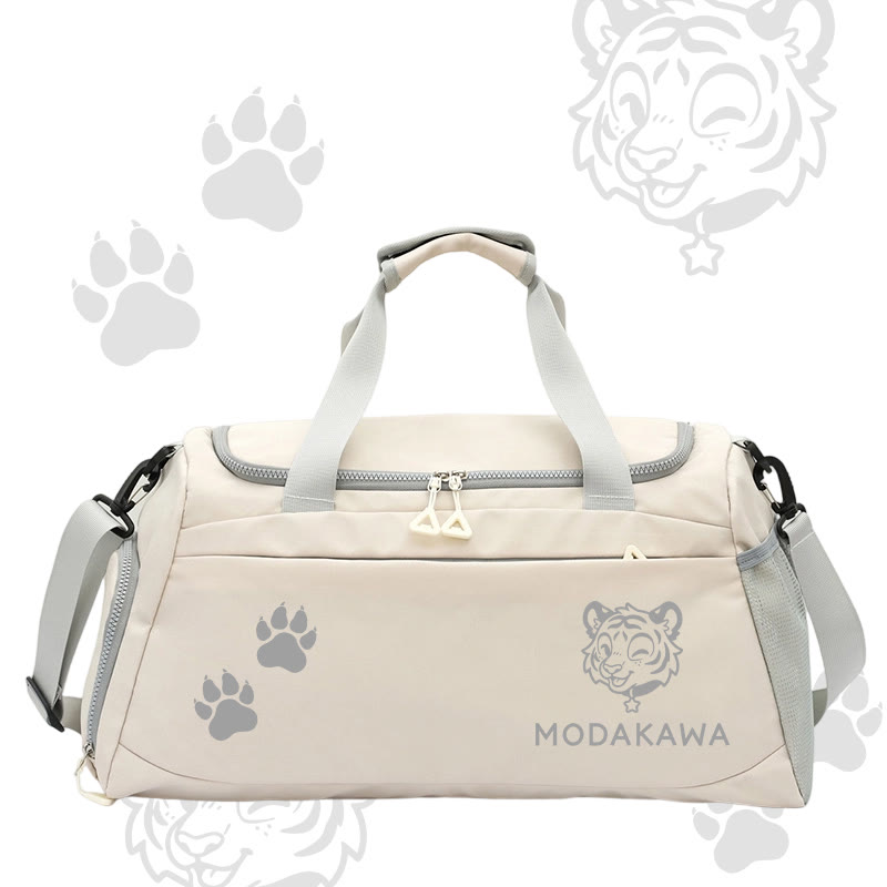Tiger Graphic Modakawa Large Capacity Sports Gym Duffel Bag - White - 55*28*26 cm - image 6