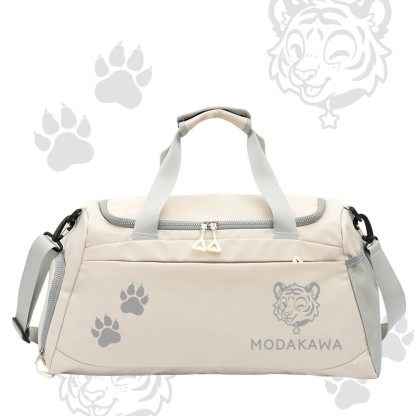 Tiger Graphic Modakawa Large Capacity Sports Gym Duffel Bag - White - 55*28*26 cm - image 6