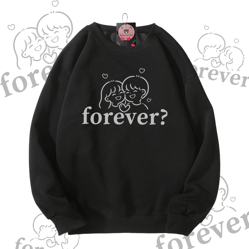 MODAKAWA FOREVER Couple Graphic Unisex Sweatshirt - Black - 5XL - image 9