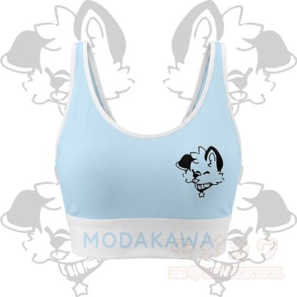 MODAKAWA X popipeko Puppy Graphic Crop Tank Sport Top Shorts Bikini Matching Outfit - Blue Top - 5XL - image 7
