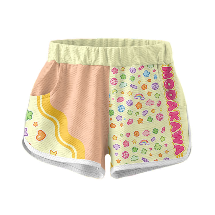 Clover Graphic Crop Tank Sport Top Shorts Bikini Modakawa Matching Outfit - Shorts - XL - image 3