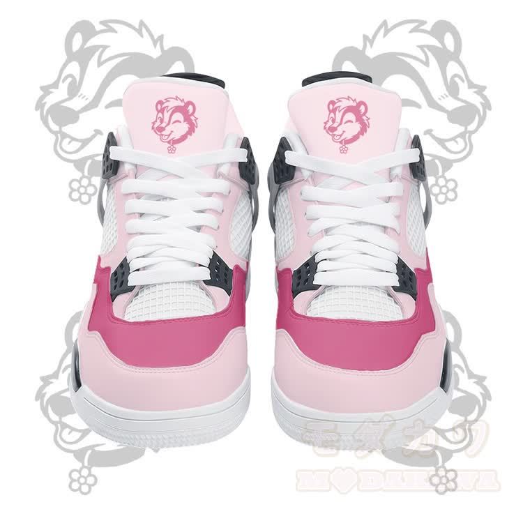 Wink Skunk Graphic Modakawa Lace Up Sports Air Cushion Shoes - Pink - 48 - image 5