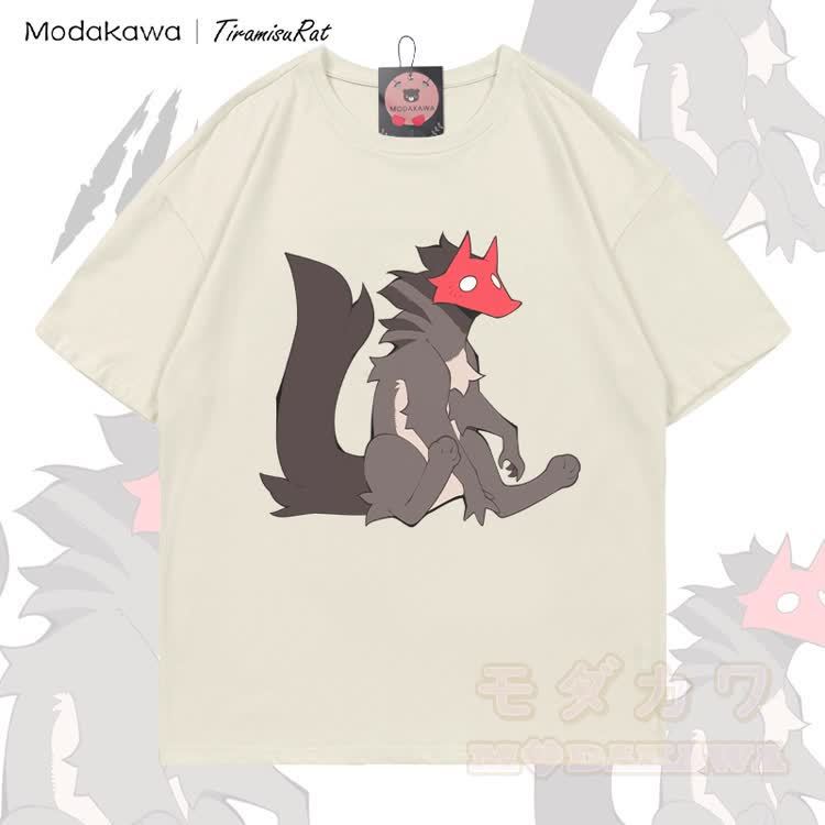 MODAKAWA X TiramisuRat Masked Rat Graphic 100% Cotton T-shirt - Light Beige - 5XL - image 3