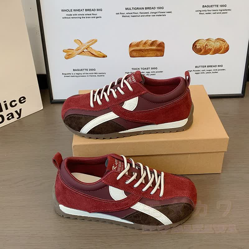 Vintage Trainer Sneakers Casual Sports Shoes - Red - 40 - image 8